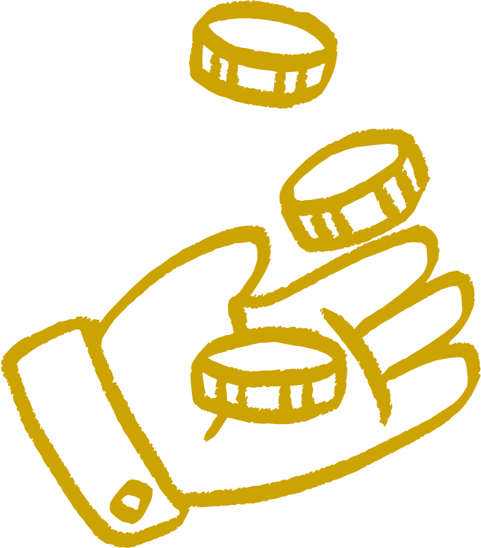 hand with coins